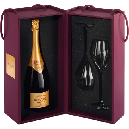 Champagne Krug - Édition 173 + 2 Bicchieri - Cofanetto Champagne Krug - Édition 173 + 2 Bicchieri - Cofanetto