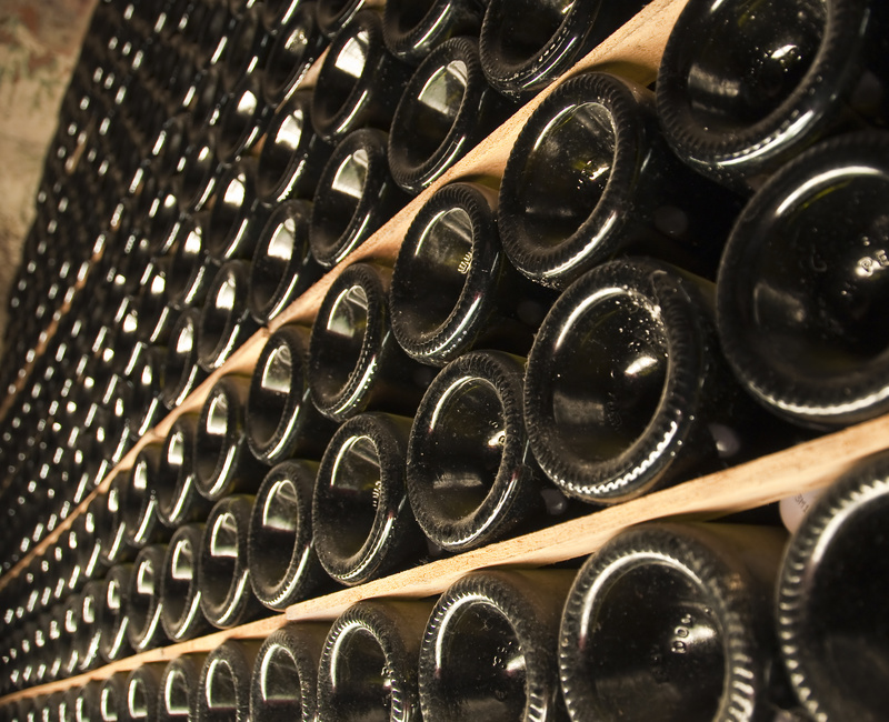 Fondo delle bottiglie di vino