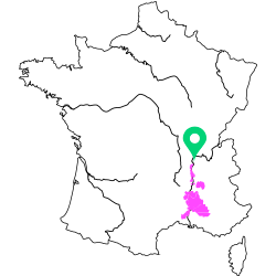 Carte de l'appellation Rhone